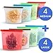 8 Pack Reusable Silicone Food Storage Bags,Wolife Airtight Seal Food Menstrual Cups/Food Grade/Versatile Preservation Bag Container for Vegetable,Liquid,Snack,Meat,Lunch,Fruit(4-Medium,4-Large)