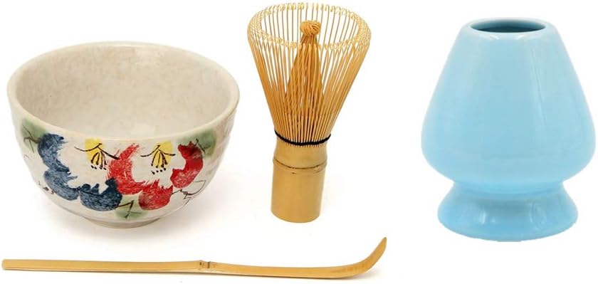 Tea Ceremony Handmade Matcha Starter Kit Fit for Traditional Japanese Tea Ceremony or Everyday Use (Peony)