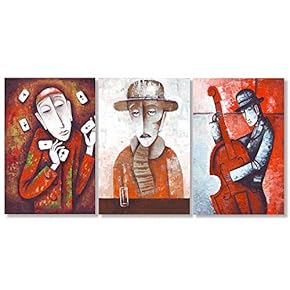 Canvas Wall Art European Painting Artwork for Home Prints Framed - 16"x24" x 3 Panels