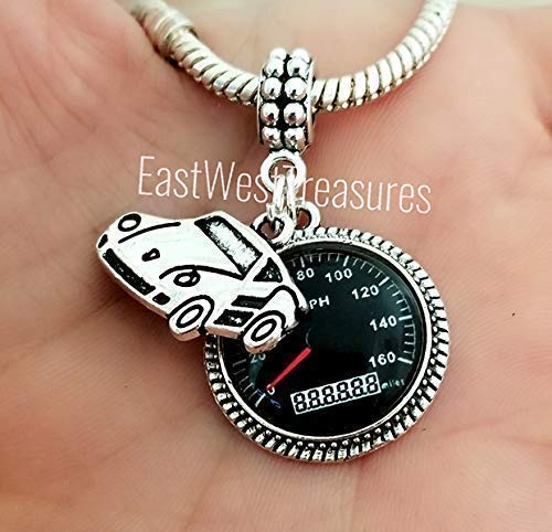 Porsche Fast Race cars charm bracelet and necklace and keychain-Car Speedometer Jewelry for him her men women