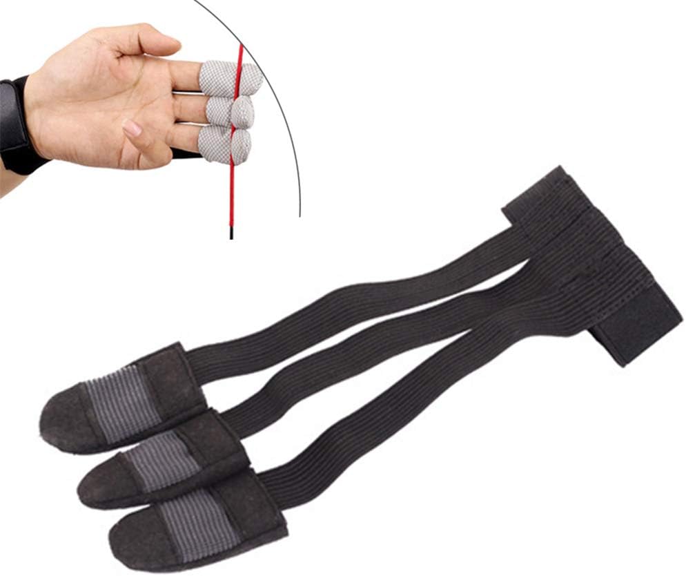 Newmere Archery 3 Finger Guard Shooting Gloves Adjustable Arrow Bow Hunting Shooting Recurve Bow Finger Protector