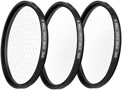 ZOMEI 67mm Star Filters--4 Points +6 Points+8 Points Star Filter with Microfiber Cleaning Cloths for Nikon Canon Sony Camara 3pcs