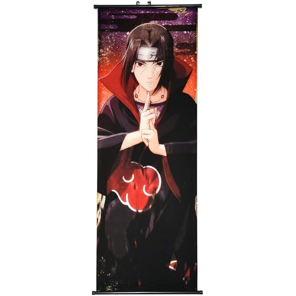 Amazon Com Bowinr Naruto Shippuden Wall Scroll Poster Japanese Anime No Fading Art Print Fabric Painting Poster For Home Wall Decor 30x90cm Uchiha Itachi Posters Prints
