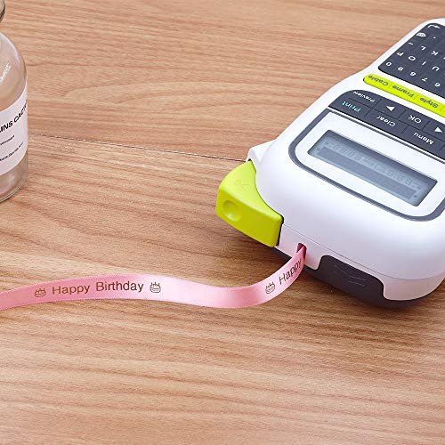 Compatible Brother P-Touch Decorations Embellish Satin Ribbon, Replace for Brother TZe-RW34 TZe-RE34 TZe-RN34(Gold On Red/Pink/Navy Blue) Ribbon Label,Compatible with P-Touch PTH110 PTD400AD Cube