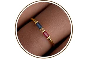 JSJOY Birthstone Rings for Women Dainty Emerald Blue Ring Birthday Gifts for Mom Her Gemstones CZ Ring for Teens Gold Rings That Don't Tarnish Adjustable Ring Jewelry Gifts