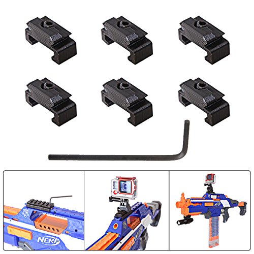 Fantaseal Picatinny Rail Adapter for Nerf to Picatinny Gun Rail Adapter Mount 18mm-21mm Hardpoint MOD Kit Nerf Gun Accessories Mount Air Soft Gun Mount for Nerf Blaster Military Tactical Gear(6 pcs)