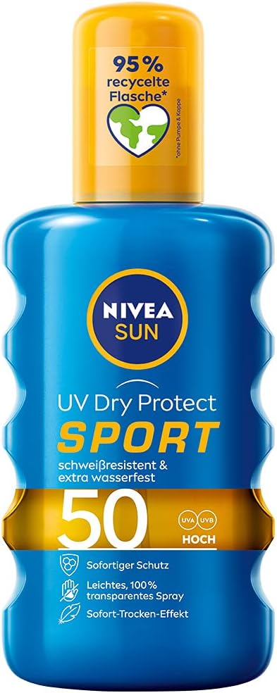 Nivea Men Sun UV Dry Protect Sport Spray SPF 50 Sweat-Resistant Waterproof 200ml