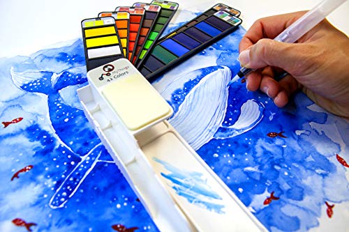 image for MyThingo Watercolor Paint Set, Artist Foldable and Portable Pocket Tra