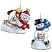 Ornament Set: Thomas Kinkade Sled Ahead And Make A Joyful Noise Snowglobe Ornament Set by The Bradford Exchange