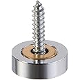 Mellewell 20 PCS Screw Covers Decorative Caps (Solid Construction) Mirror Screws Fasteners, 3/5" Diameter, Chrome