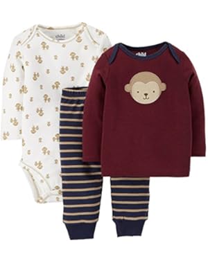 Child of Mine Monkey Baby Boys 3 Piece Pants Set