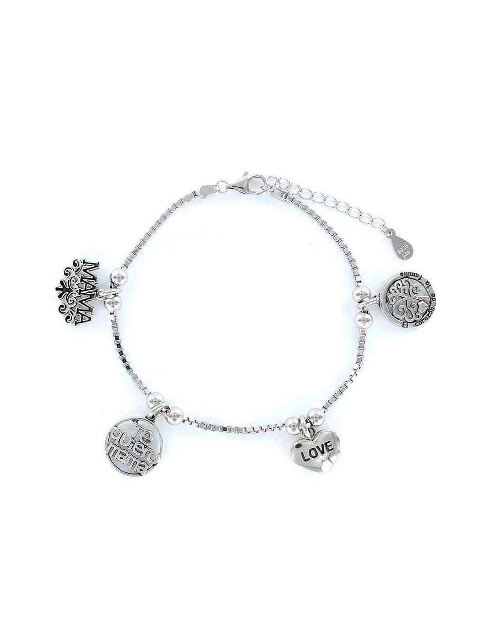 Eres lo mas mujer You are The Most Woman Bracelet Family Mama Silver