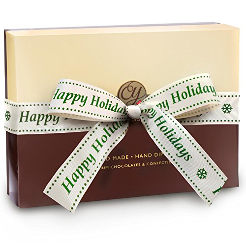Golden State Fruit 12 Holly Jolly Christmas Chocolate Covered Strawberries with Happy Holidays Ribbon