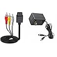 AC Power Supply + Audio Video RCA AV Cable Adapter Cord To External TV Screen Monitor For Super Nintendo SNES Nes Genesis 1 Systems Game Console Bundle Set