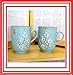 2 Pc Japanese Blue Cherry Blossom Sakura Coffee Mugs Tea Cups in Original Gift Box