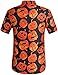 SSLR Mens Halloween Shirt, Short Sleeve Pumpkins Shirts Button Down Light Weight Causal (Large, Black(249))