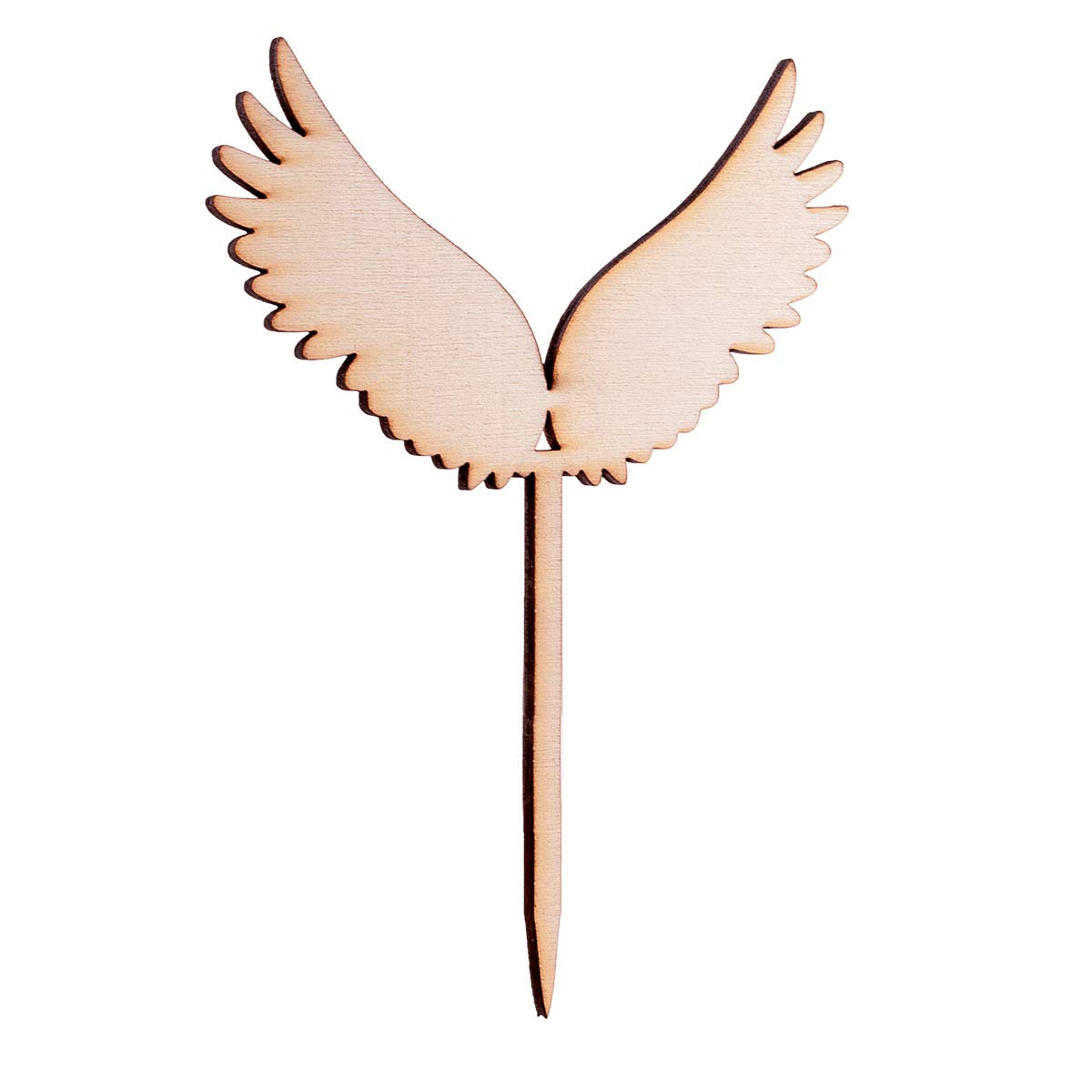 Summer-Ray 50 Wooden Angel Wings Laser Cupcake Topper Baby Shower Birthday Party Muffins Cupcake Topper