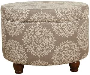 HomePop - Otomana de almacenamiento, medallón marrón, color marrón