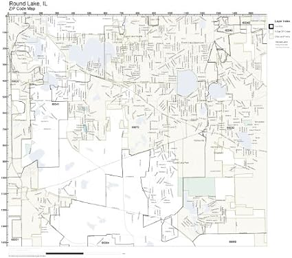 Amazon.com: ZIP Code Wall Map of Round Lake, IL ZIP Code Map Laminated