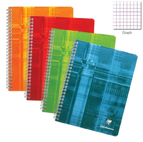 Clairefontaine wirebound book 6x8.25 graph assorted col…