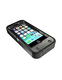 zerolemon 4600 mAh extraíble Rugged Juicer Extended Battery Caso para iPhone 5S, 5 de triple capa con clip de cinturón + Dual Función atril + Pet Protector de visualización), color negro blackworld "S más alto capacidad de la batería iPhone 5 5S [180