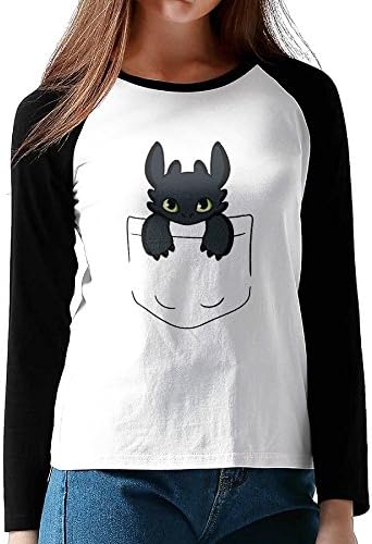 Pocket Dragon Toothless Black Athletic Raglan T-Shirt