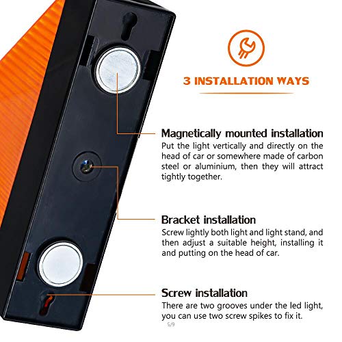2-in-1 LED Warning Triangle Light Roadside Hazard Warning Light Reflective Warning Road Safety Triangle Kit Led Emergency Beacon Light Rooftop Strobe Light for Car Truck Boat