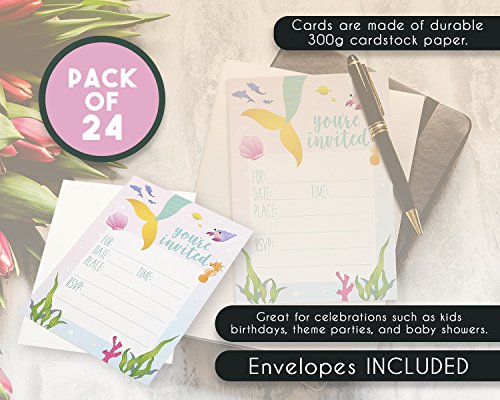 3 Mermaid+Party+Invitations+Fill+Envelopes