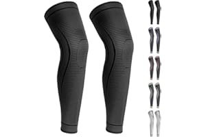 2-Pack Full Leg Compression Sleeves for Women & Men | Knee Support Brace for Running, Workout, Basketball, Cycling, Joint Pai