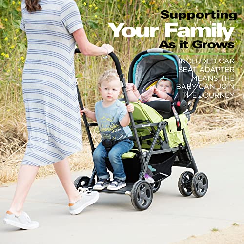 Joovy Caboose Sit and Stand Double Stroller with Rear Bench and