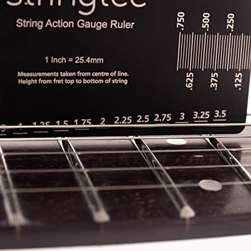 Imperial and Metric Guitar String Action Gauge Set Up Ruler for