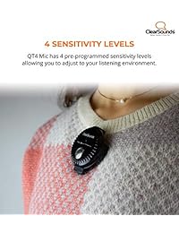 clearsounds Quattro 4.0 Kit de micrófono (incluye micrófono, Clip, cargador), color negro