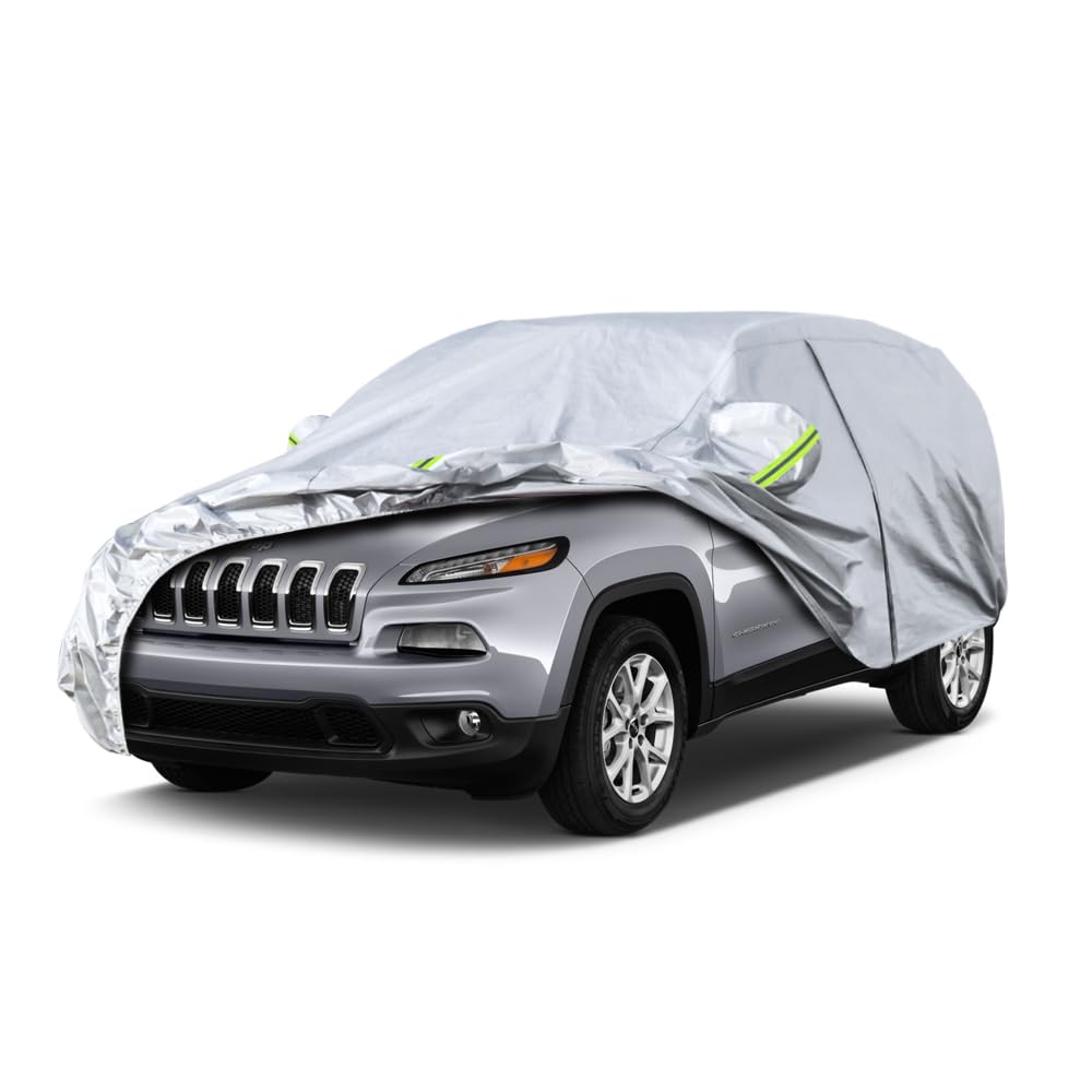 Photo 1 of Koukou SUV Car Cover Custom Fit Jeep Cherokee from 2013 to 2025, Waterproof Car Cover All Weather for Automobiles Outdoor Indoor with Zipper Door, Sun Rain Dust Snow Protection.