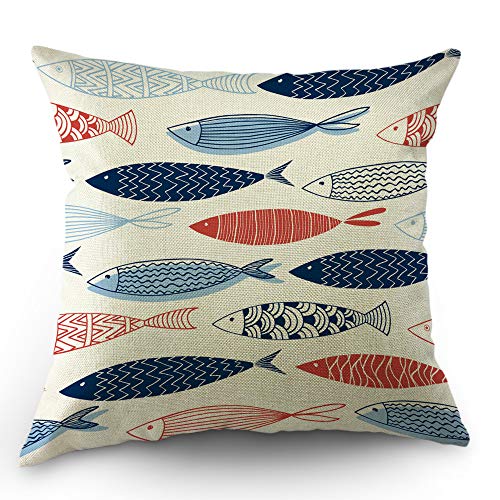 Moslion Fish Pillows Decorative Throw Pillow Cover Fish in The Ocean