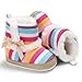 Meeshine Baby Girl Prewalker Cotton Knit With Bowknot Warm Winter Infant Boots Toddler Shoes 6-12 Month