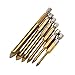 KKmoon 6pcs/set Carbide Alloy Titanium Plated Triangle Glass Drill Tungsten Steel Tile Drill