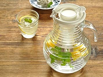 Amazon Co Jp 食器 ピッチャー ガラス おしゃれ 水差し カフェ風 ビバジャグ1600cc ホーム キッチン