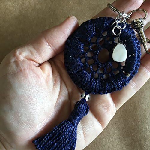 Boho Decor Bohemian Dreamcatcher Blue Boho Chic evil eye car decoration charm Keychain beat Charm