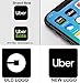 Acryled designs UBER EATS Sign Glow LED Light Logo Removable Car Driver Window Decal Sticker w Rechargeable Batteries - Taxi Rideshare Accessories Bundle