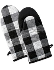 DII Buffalo Check Plaid Oven Mitts, Heat Resistant for Everyday Kitchen Cooking and Baking, Perfect for Holidays or Hostess & Housewarming Gifts (13x6