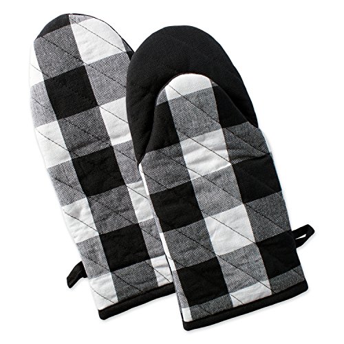 DII Cotton Buffalo Check Plaid Oven Mitts, 13x6