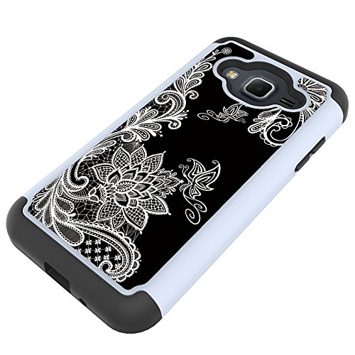 Galaxy J3V Case, J3 Case, J36V Case, Skmy Shockproof Impact Hybrid Dual Layer Defender Protective Cover rugged Armor Case for Samsung Galaxy Sol / Sky, Amp Prime, Express Prime (Flower) - Thumbnail 5