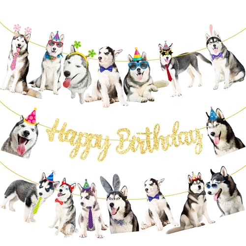 Husky Birthday Party Banner Decorations