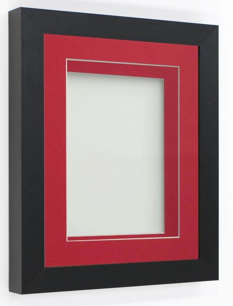 Rickman Box Frame Black with Red Mount, 8x6 for 5x3 inch