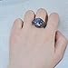 JunXin Round Cut Black Gold Mystic Big Rainbow Topaz Solitaire Ring Engagement Wedding Size7