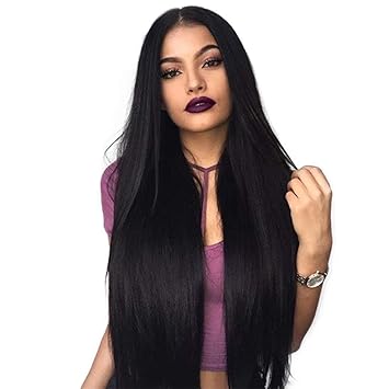 Sellers Destination Black Lace Front Wigs Synthetic Long Straight