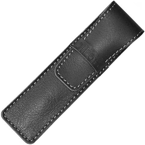 DiLoro Full Grain Thick Hard Buffalo Genuine Leather Single Pen Pencil Case Holder