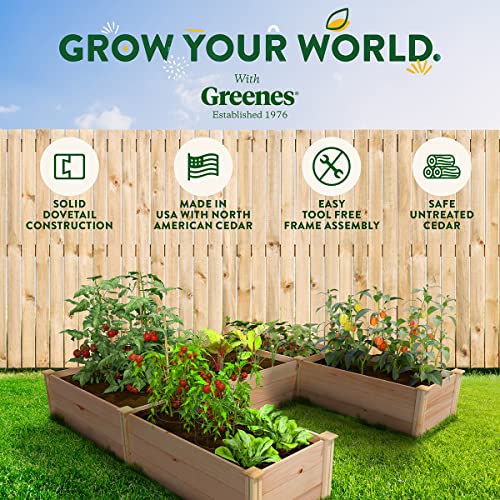 Greenes Fence Premium Cedar Raised Garden Bed, 8' x 8' x 16.5" UShaped