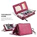 For Apple iPhone 6 Plus and Apple iPhone 6s Plus 5.5 inch Case, FLOVEME Vintage 2 in 1 Zipper Magnetic Wallet Leather 18 Card Slots Handbag Full Protection Flip Pouch Kickstand Cover Holder - Hot Pink