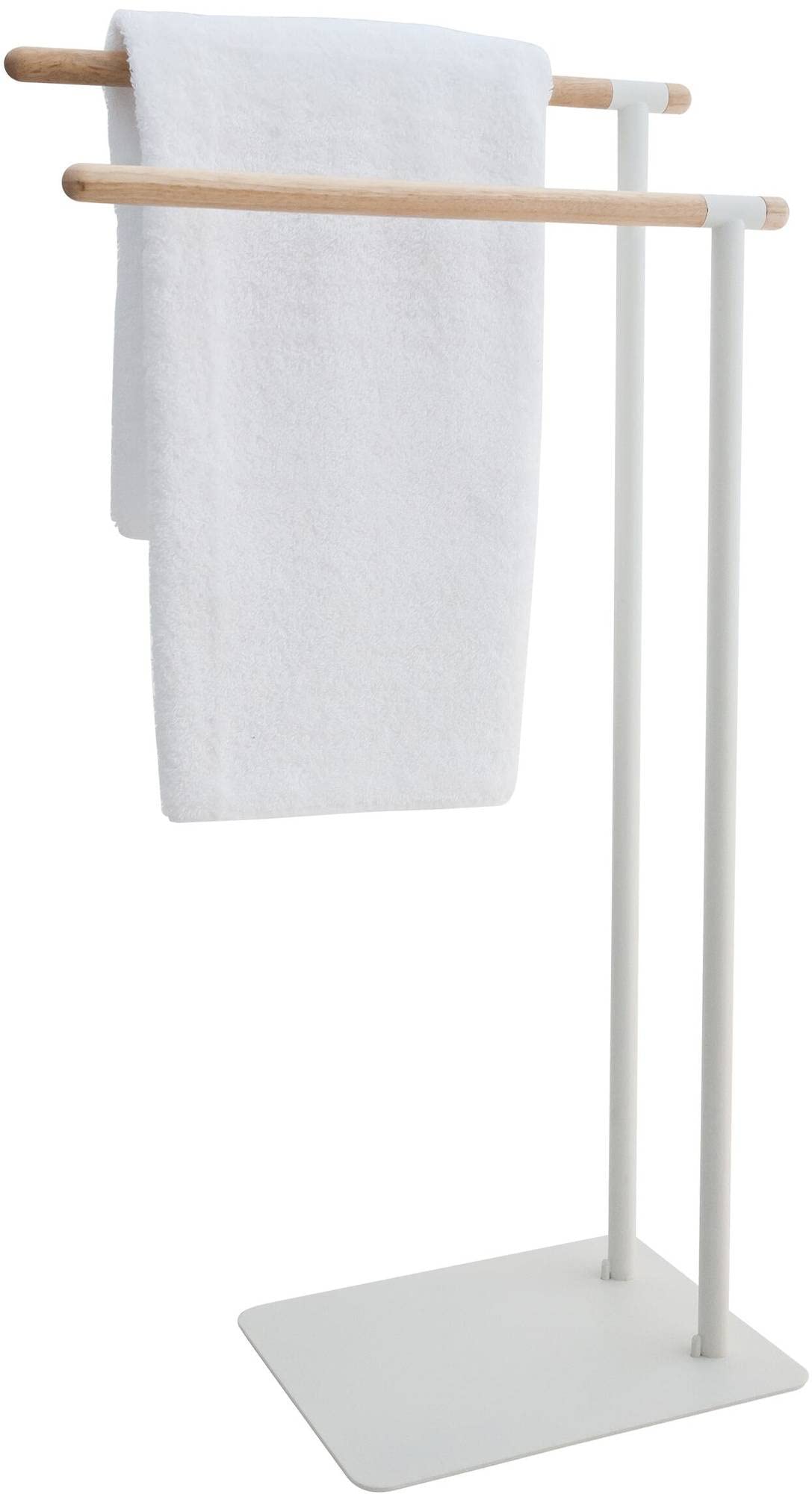 Sealskin Brix Towel Rack, Metal, Wood, White, 43 x 79.5 x 24 cm